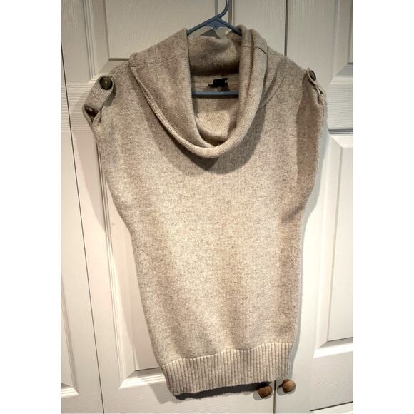 Cowl Neck Sleeveless Knit Sweater Dress Tunic Top Button Detail - Picture 2 of 7